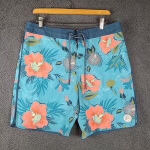 O'Neill Cruzers Board Shorts Mens 33 8" Inseam Cabana Volley Blue Floral Print